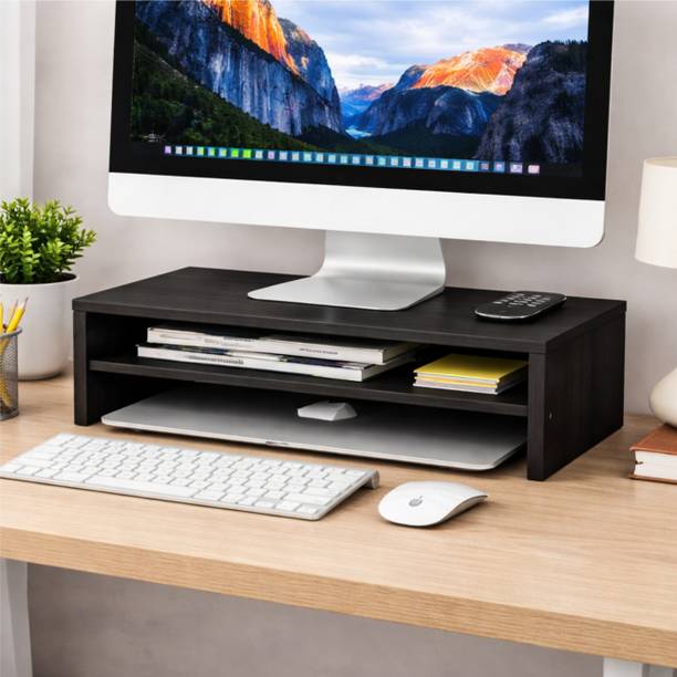 Enigmatic Woodworks Wooden Monitor Stand Riser for Computer, Laptop & Desktop Office Desk Wood Portable Laptop Table