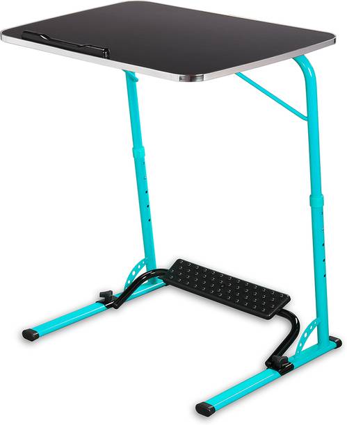 TABLE MAGIC Bade XL Size Aqua Blue Multipurpose Office Study Laptop Table with Footrest Engineered Wood Office Table
