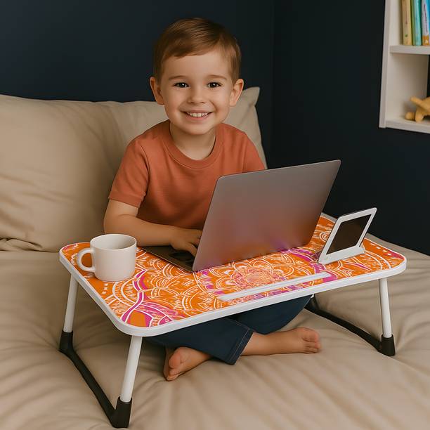 Home Reserve Stable Study & Work Laptop Table for Kids and Adults | Foldable Bed Desk Wood Portable Laptop Table