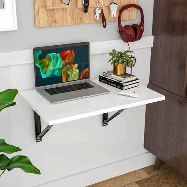 Floresta Wud Wall Mounted Folding Dining and Computer Table, Wooden Study, Utility Table Wood Portable Laptop Table