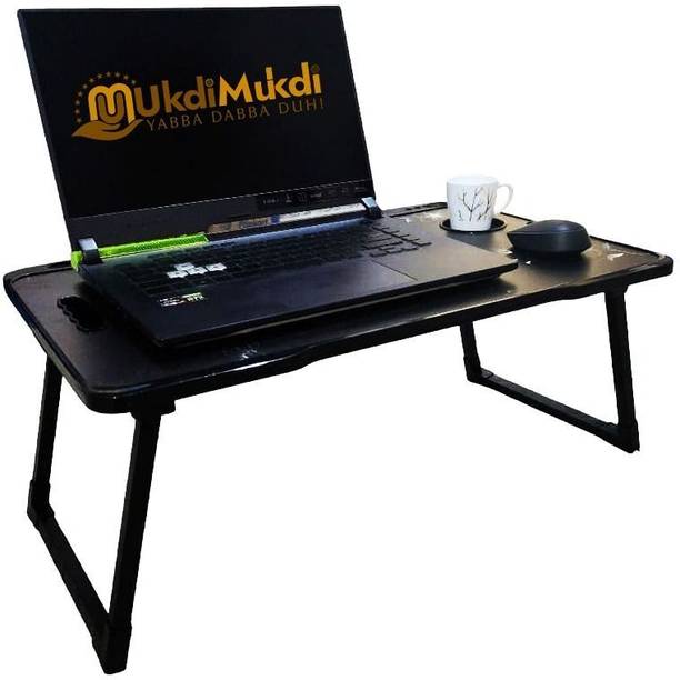 FurniGully US COTTED BLACK FLOWER Wood Portable Laptop Table