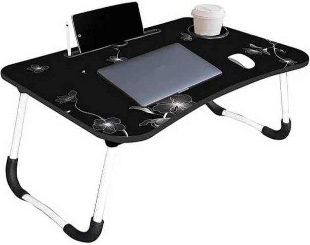 SRIRATNA Wooden Multipurpose Foldable Laptop, Breakfast Table With Tab Holder & Cup Wood Portable Laptop Table