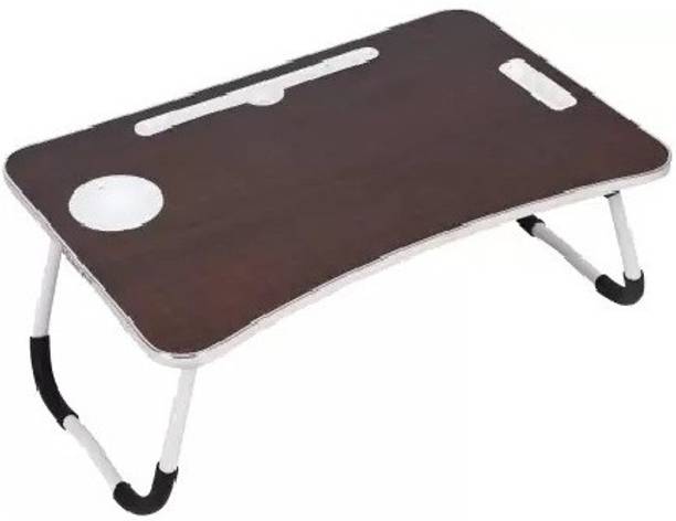 Muren Multipurpose Fold-able Table Collapsible Study Desk for Home/Office Brown Wood Portable Laptop Table