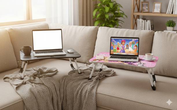 FurniGully Foldable Multipurpose Wood Portable Laptop Table