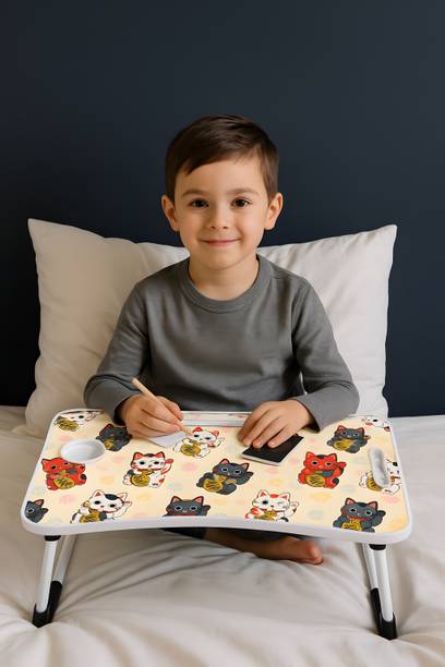 Hridyani Portable Laptop Table for Office Work & Kids Study | Bed Use Desk Foldable Table Wood Portable Laptop Table
