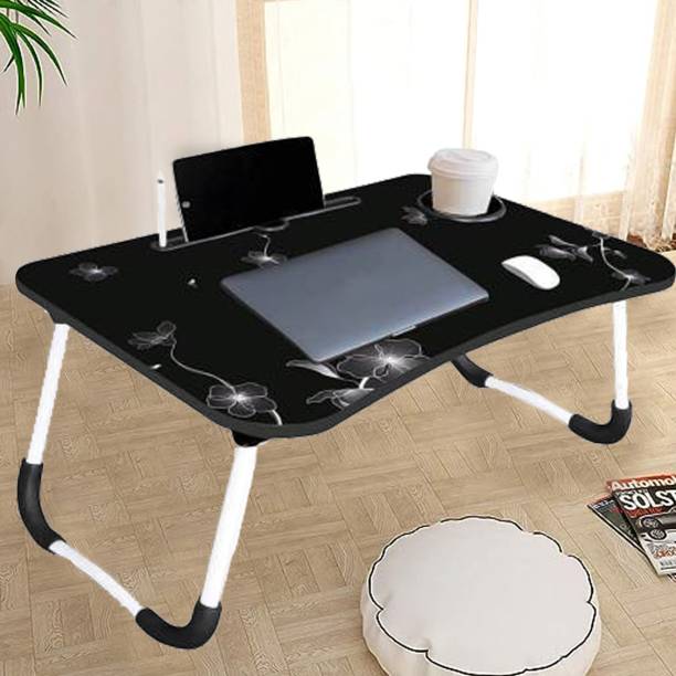 LavelX Multipurpose Foldable with Cup Holder, Study , Bed, Wood Portable Laptop Table