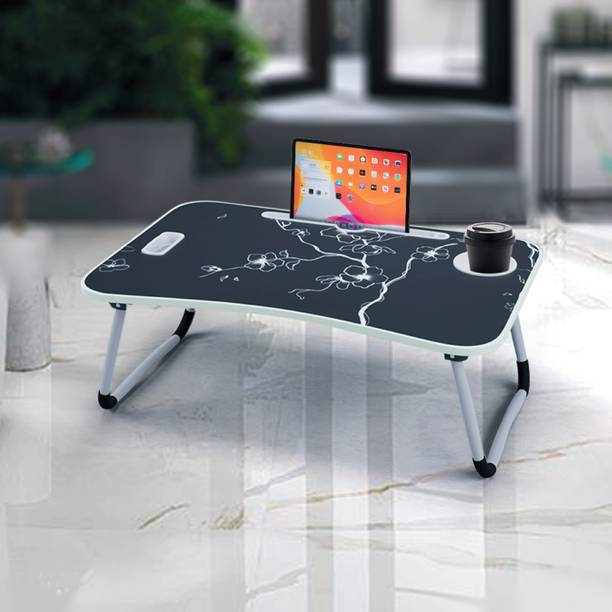 MAKD Multipurpose Foldable with Cup Holder, Study , Bed Wood Portable Laptop Table