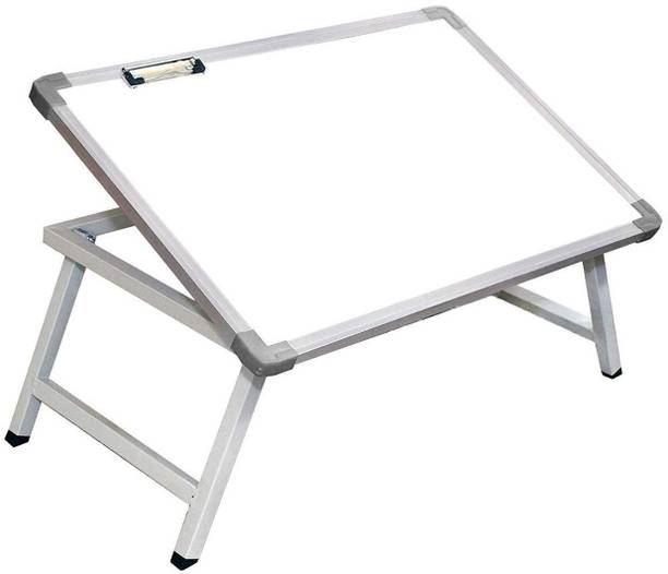 Rite Multi Purpose White Board Study Table with Paper Holding Clip Portable Table Wood Portable Laptop Table
