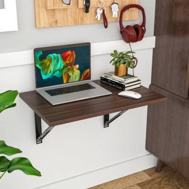 Tanishq Arts Wall Mounted Folding Kitchen and Computer Table, Wooden Study | Wood Portable Laptop Table
