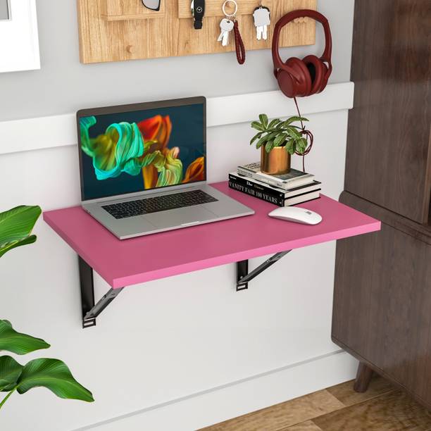 Floresta Wud Wall Mounted Folding Dining and Computer Table, Wooden Study, Utility Table Wood Portable Laptop Table