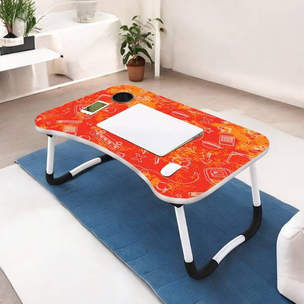 DESIGNDAZZ Foldable Laptop Table With Cup Holder Study, Breakfast Table, Portable/Ergonomic Wood Portable Laptop Table