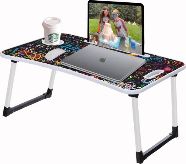 VRTREND Multipurpose Foldable with Cup Holder, Study , Bed Wood Portable Laptop Table
