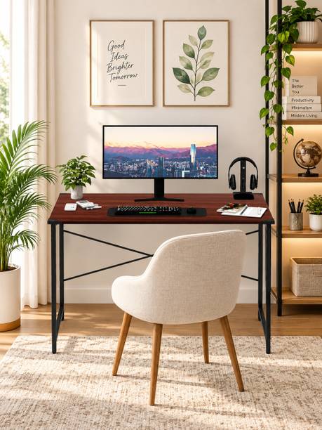 HOMIBOSS office work station table for Student, Home, With Steel Metal Frame Metal Portable Laptop Table