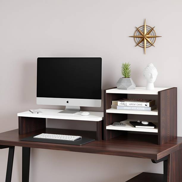 FURNEASER Densi Wooden Monitor Stand Organizer Desktop Monitor Riser Laptop Stand, Wood Portable Laptop Table