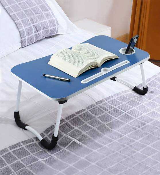 Floresta Wud Engineered Wood Foldable Kid's Study Table With Cup Holder | Laptop Table Wood Portable Laptop Table