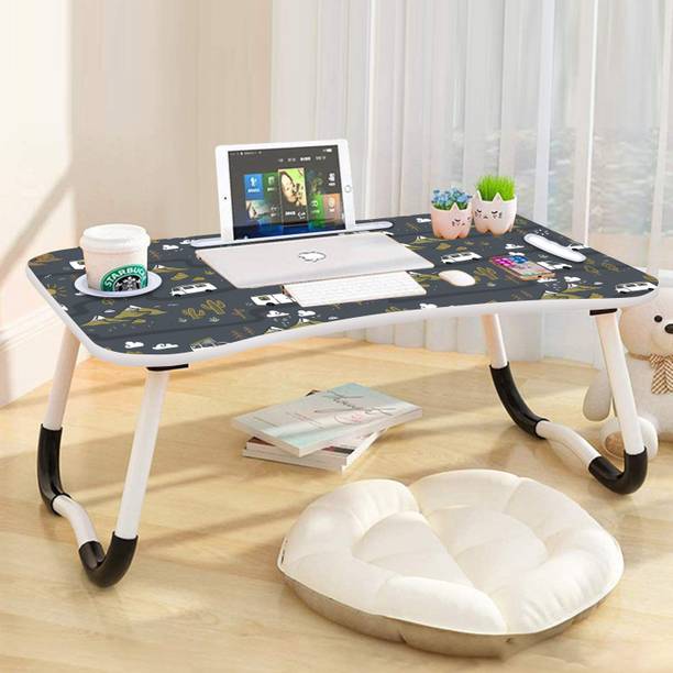 MITHILA Desk for Study Foldable Non-Slip Legs Reading Tray, Lapdesk Table Wood Portable Laptop Table