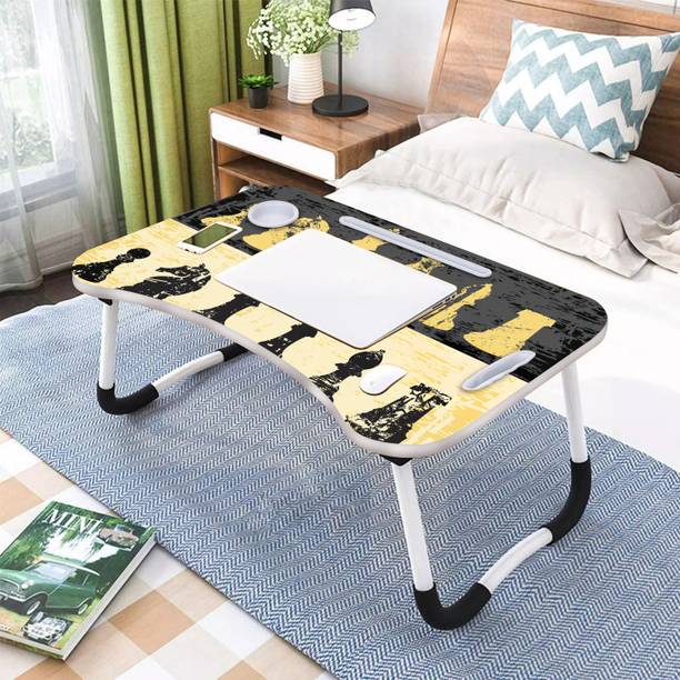 MEZIRE Desk for Study Foldable Non-Slip Legs Reading Tray, Lapdesk Table Wood Portable Laptop Table