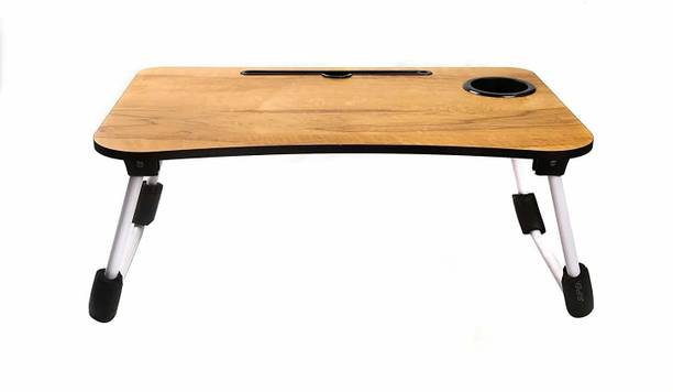 OANGO Multipurpose Foldable Table with Cup Holder, Study , Bed ,Table, Portable Wood Portable Laptop Table