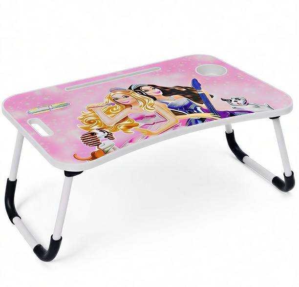EAGLE INDUSTRIES Foldable Study Table Laptop Bed Desk with Cup Holder & Tablet Slot 60x40cm Wood Portable Laptop Table