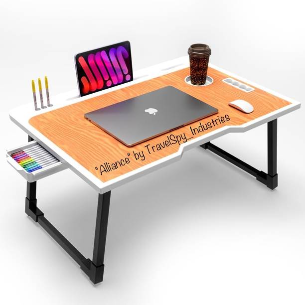 Alliance Multipurpose Foldable with Cup Holder, Study , Bed Wood Portable Laptop Table