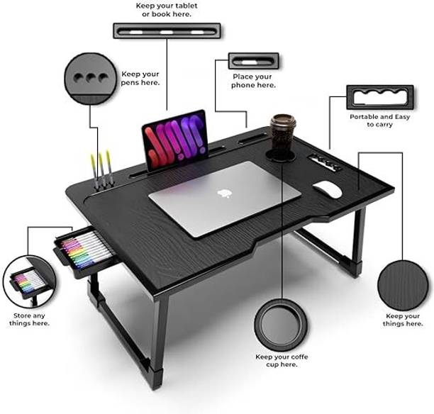 J M SQURE Wood Portable Laptop Table
