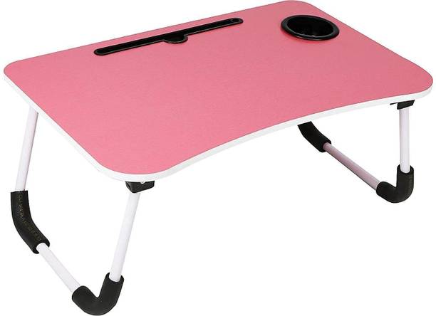 KHODAL ARTH Pink color Laptop Table Wood Portable Laptop Table