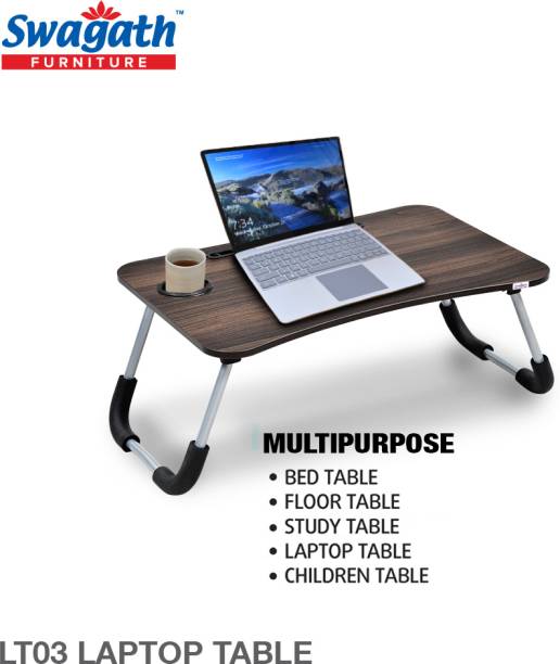 swagath furniture Multipurpose Foldable with Cup Holder, Study , Bed, Portable Wood Portable Laptop Table