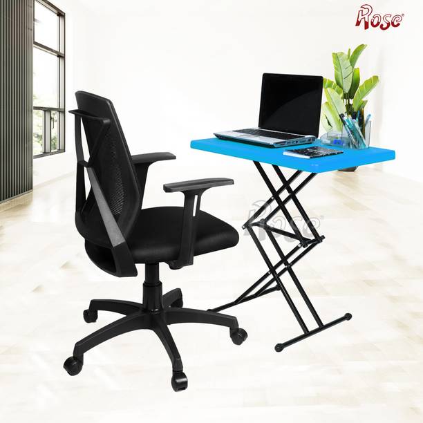 Rose Designer Chairs Height Adjustable, Portable, Heavy Duty Table for work and study Plastic Portable Laptop Table