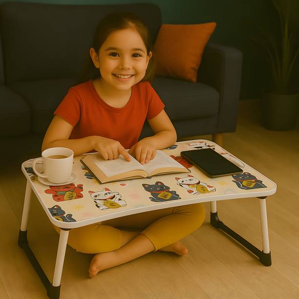 INSIDE STYLE All-in-One Stable Bed Laptop Table for Kids, Office, Study, Bed & Craft Use Wood Portable Laptop Table