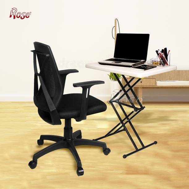 Rose Designer Chairs Height Adjustable, Portable, Heavy Duty Table for work and study Plastic Portable Laptop Table