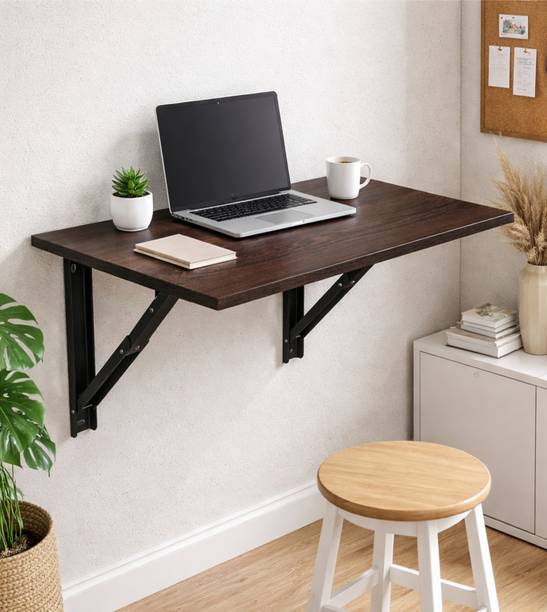 Enigmatic Woodworks Wall Mounted Folding Study Table for Home & Office | Space Saving Desk Wood Portable Laptop Table