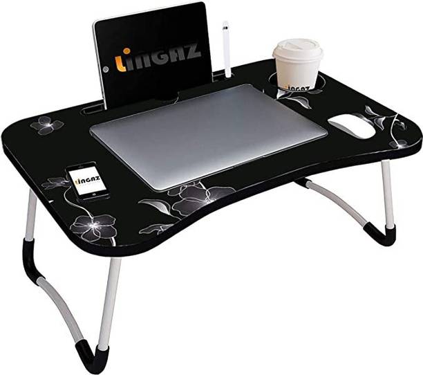 nikhare Foldable Wooden Laptop Bed Tray Table (White Flower ) Wood Portable Laptop Table
