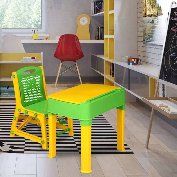 Roarify Junior Study Table And Chair Set With Storage For Stationary Plastic Desk Chair Plastic Portable Laptop Table