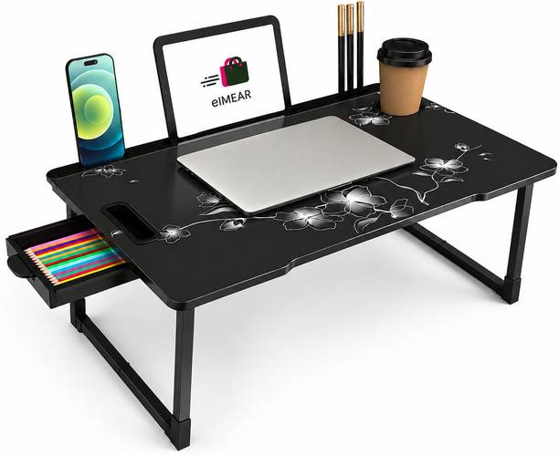 Eimear enterprise Black Flower Cotted LT Wood Portable Laptop Table
