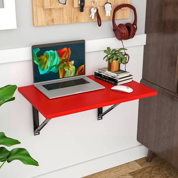 Floresta Wud Wall Mounted Folding Kitchen and Computer Table, Wooden Study, Utility Table Wood Portable Laptop Table