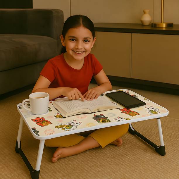 INSIDE STYLE All-in-One Stable Bed Laptop Table for Kids, Office, Study, Bed & Craft Use Wood Portable Laptop Table