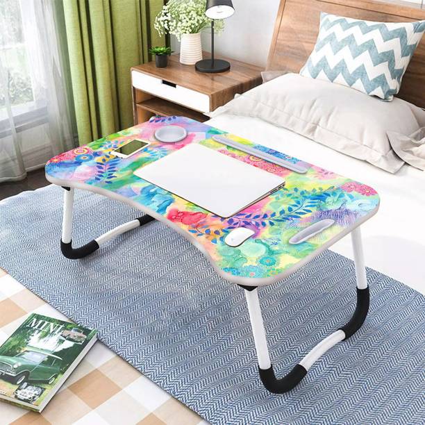MEZIRE Desk for Study Foldable Non-Slip Legs Reading Tray, Lapdesk Table Wood Portable Laptop Table