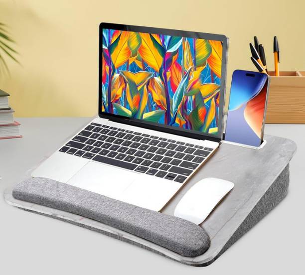 Woodensure Laptop Lap Desk Pillow Multipurpose Marble Texture Wood Portable Laptop Table