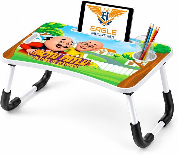 EAGLE INDUSTRIES Foldable Study Table for Kids with Cup Holder & Tablet Slot, Bed Desk Wood Portable Laptop Table