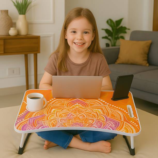 Trillium Portable Laptop Table for Office Work & Kids Study | Bed Use Desk Foldable Table Wood Portable Laptop Table