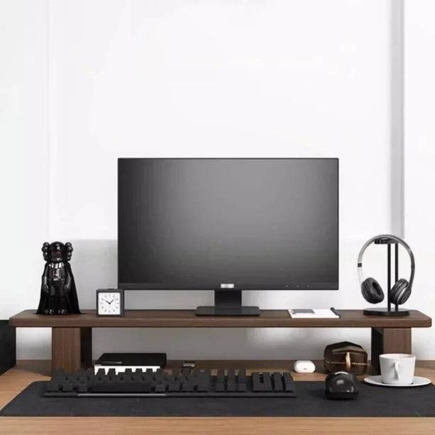 WoodenTwist HeavyDuty Dual Monitor Riser Stand Wood Portable Laptop Table