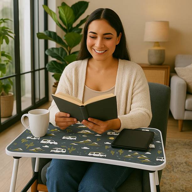 TEQVI Foldable multipurpose Laptop Table Wood Portable Laptop Table