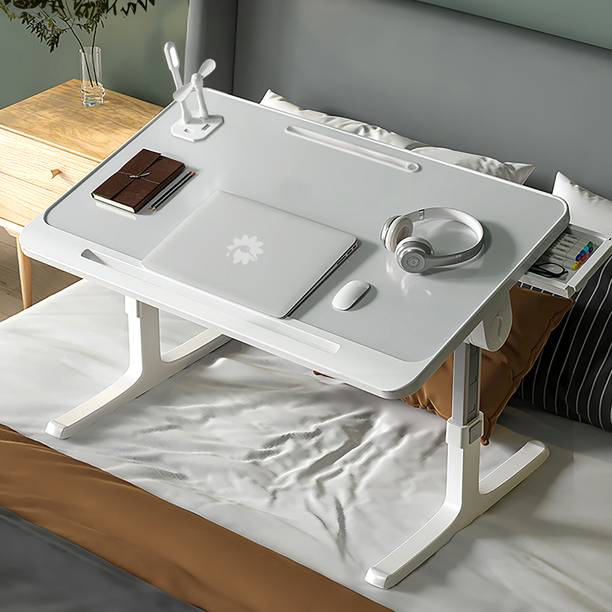 StarAndDaisy Multipurpose Bed | Laptop | Study Table with USB Fan & Light | Foldable Wood Portable Laptop Table