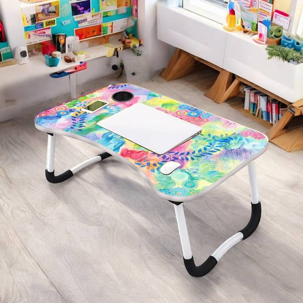 NAVRANGI Multipurpose with Cup Holder Foldable and Portable, Non-Slip Legs Wood Portable Laptop Table