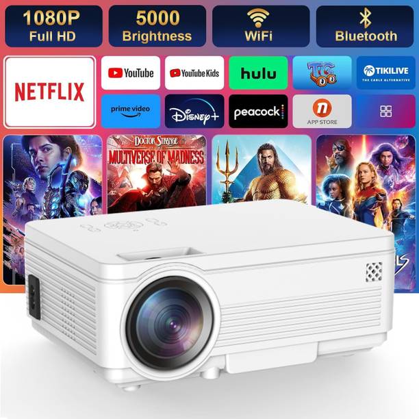 UNIC C9 Real HD 720p (1080p Support) | 3800 Lumen (380 ANSI) with 180 inch (4.6 m) Large Display LED Projector | VGA , AV, HDMI , SD Card , USB, Audio Out Connectivity | 2021 Release 5000 lm LED Corded Portable Projector