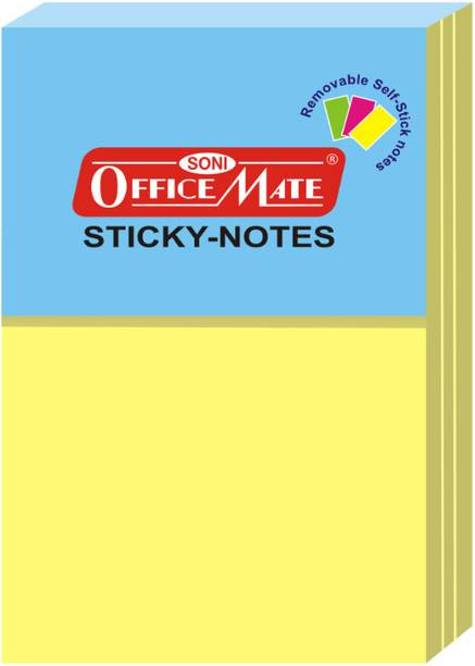 Soni Officemate Sticky Note Pads Pastel Paper 50 x 76 - (Pack of 5) 100 Sheets Regular, 5 Colors