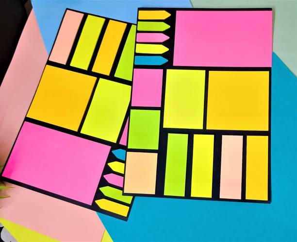 FEBRINA Cute Colourful Post It Sticky Notes Memo Pad 30 Sheets Solid Colored, 10 Colors