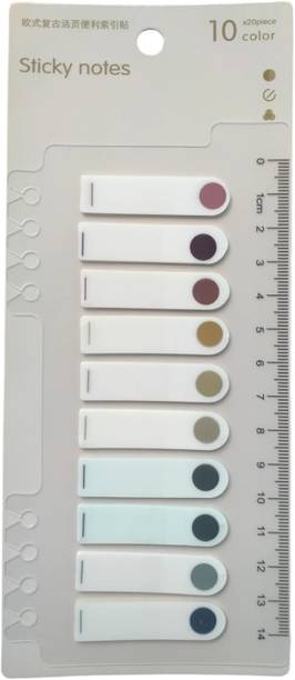 ECOMSHREEJI Morandi Sticky Tabs - 400 Pcs Index & Page Markers for Notebooks 2 Sheets Transparent, 10 Colors