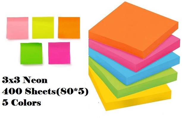 AirSoft Stationery School Supplies Paper Stickers index Posted Sticky It Note Pad 400 Sheets Self Adhesive Regular Post It, 5 Colors
