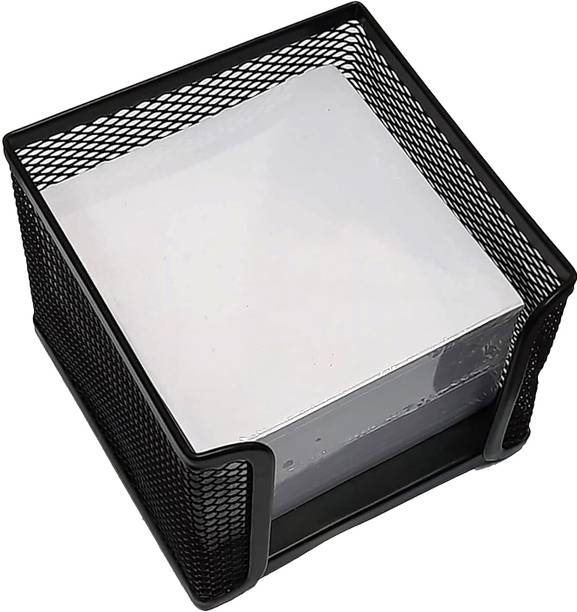 IMPRINT Black Metal Memo Block Holder with Memo Cube with 650Papers,Holder Size10X10X8CM 650 Sheets REGULAR, 1 Colors